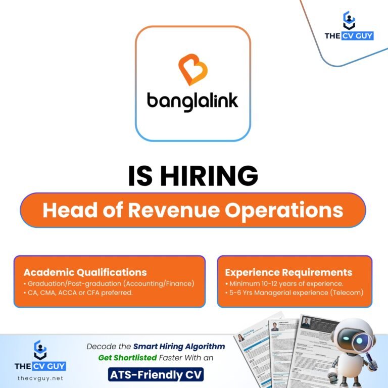 Banglalink Hiring Head of Revenue Operations | Apply Before 12 September 2026