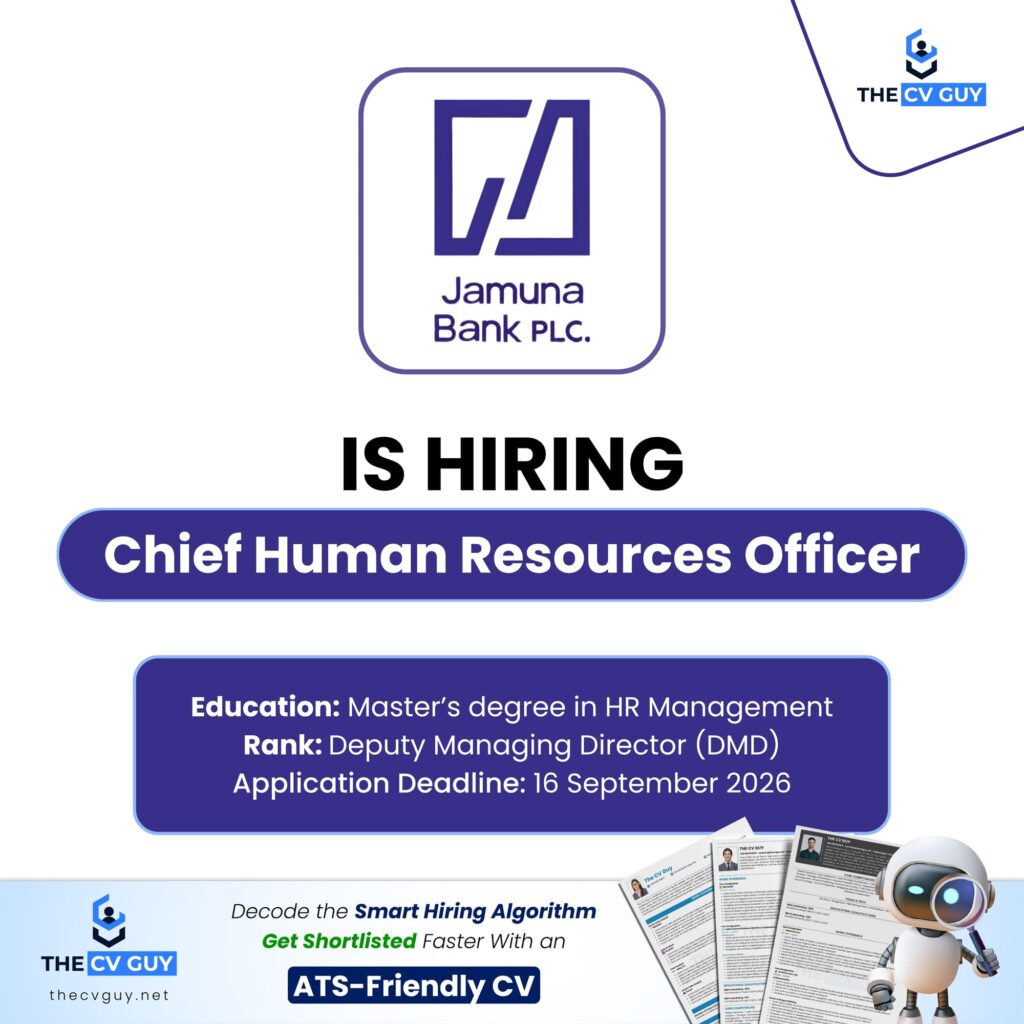Jamuna Bank PLC Career: Chief Human Resources Officer (CHRO)