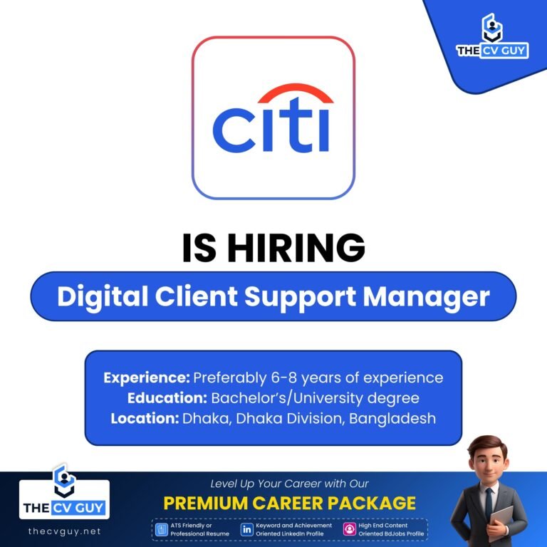 Career Opportunity: Digital Client Support Manager at Citi
