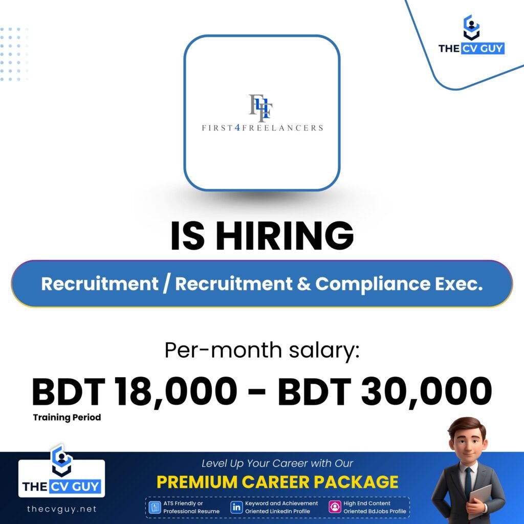 first4freelancers is hiring Recruitment Executive / Recruitment & Compliance Executive