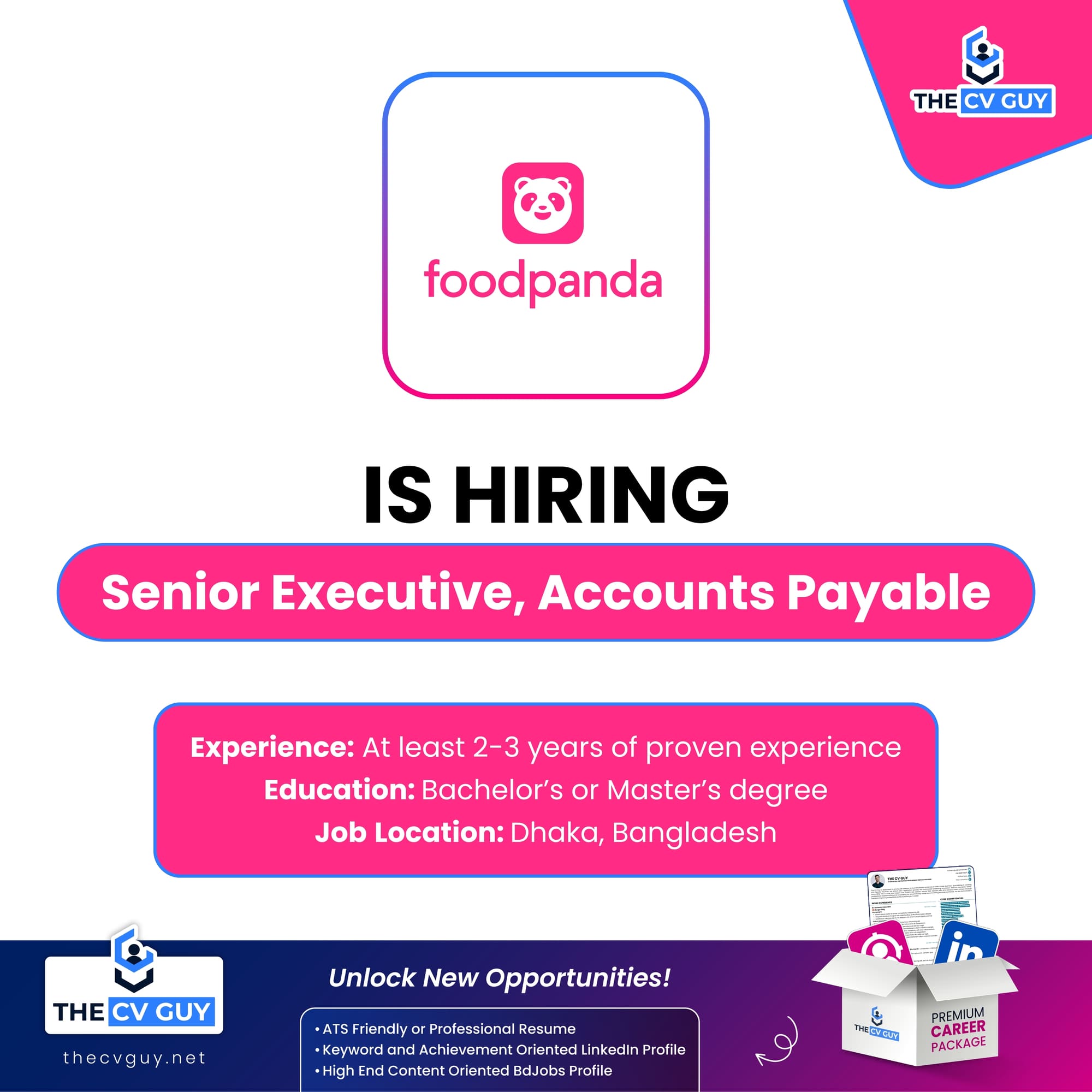 Foodpanda Bangladesh is Hiring Senior Executive, Accounts Payable