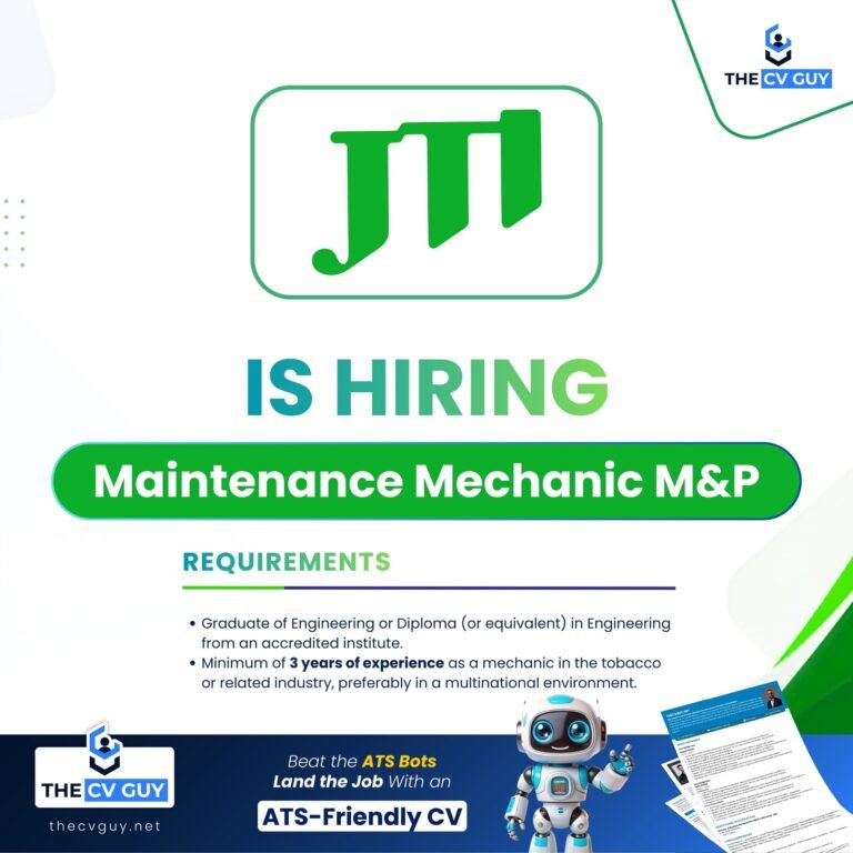 JTI Bangladesh Job Circular 2026 | Maintenance Mechanic M&P