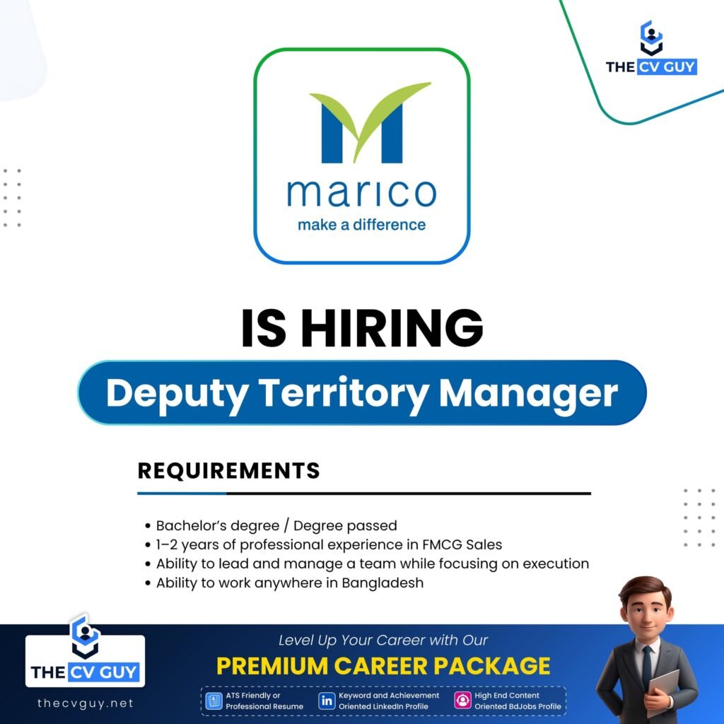 Marico Bangladesh Ltd. is hiring Deputy Territory Manager