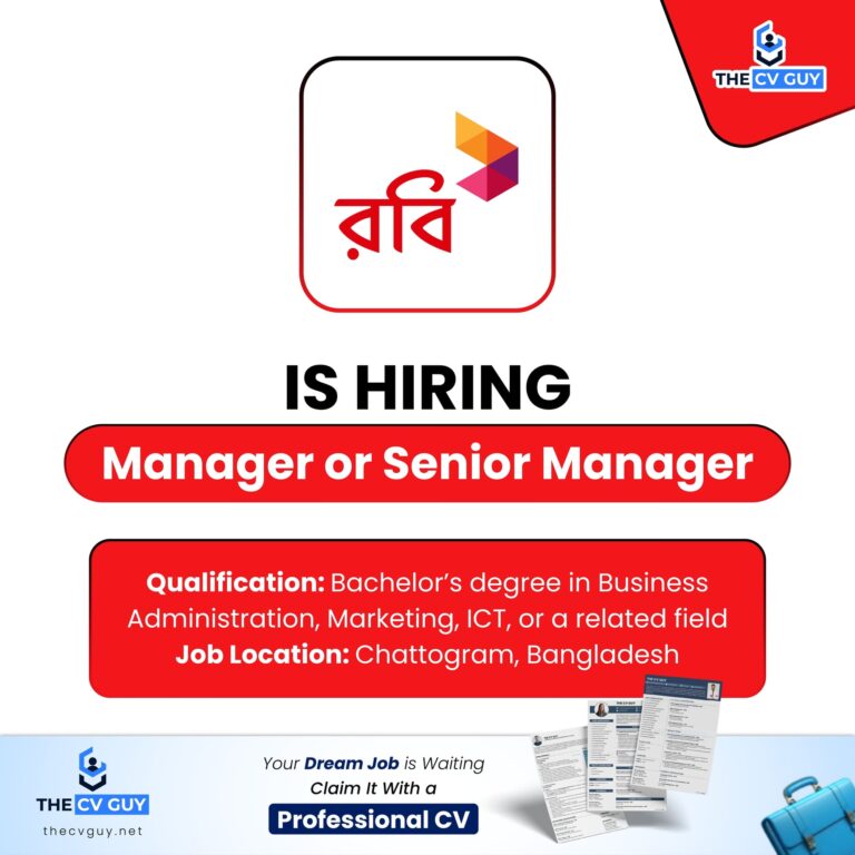 Robi Axiata PLC Job Circular 2026 | Manager or Senior Manager, Corporate Business