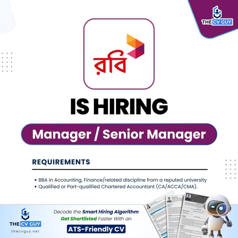 Robi Axiata PLC Job Circular 2026 | Manager / Senior Manager, Financial Accounting and Management Reporting