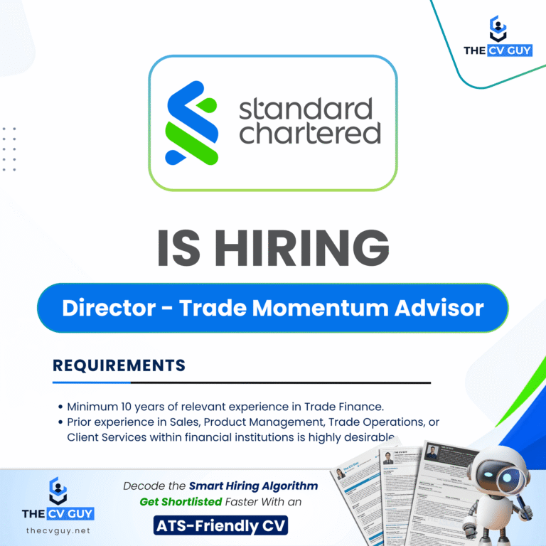 Standard Chartered Bank is hiring Director - Trade Momentum Advisor