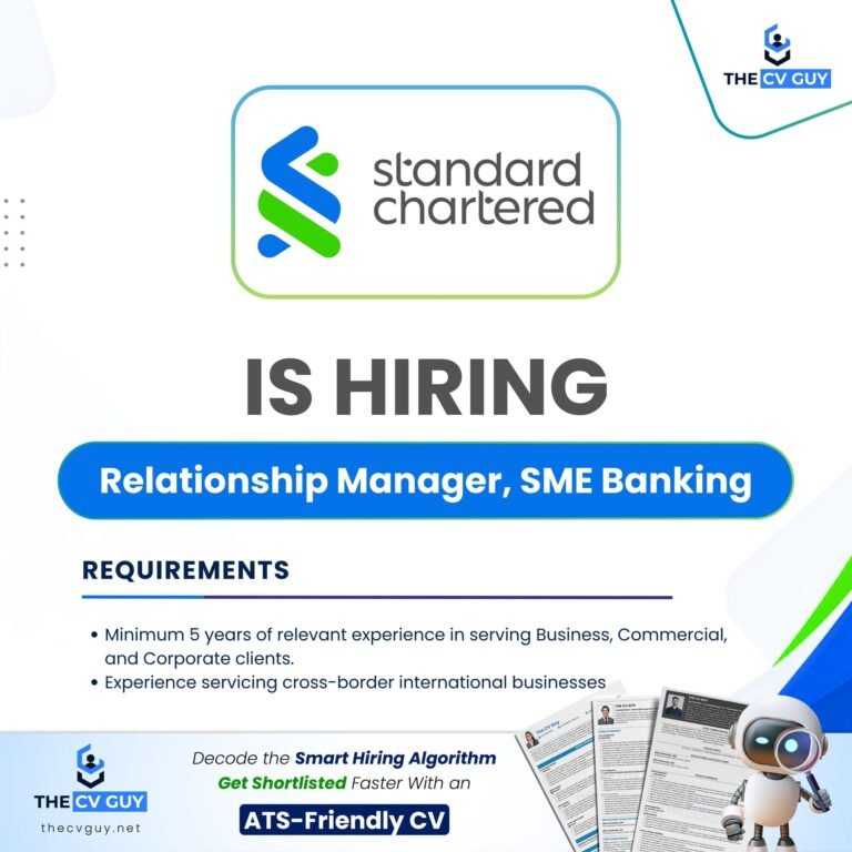 Standard Chartered is hiring Relationship Manager, SME Banking