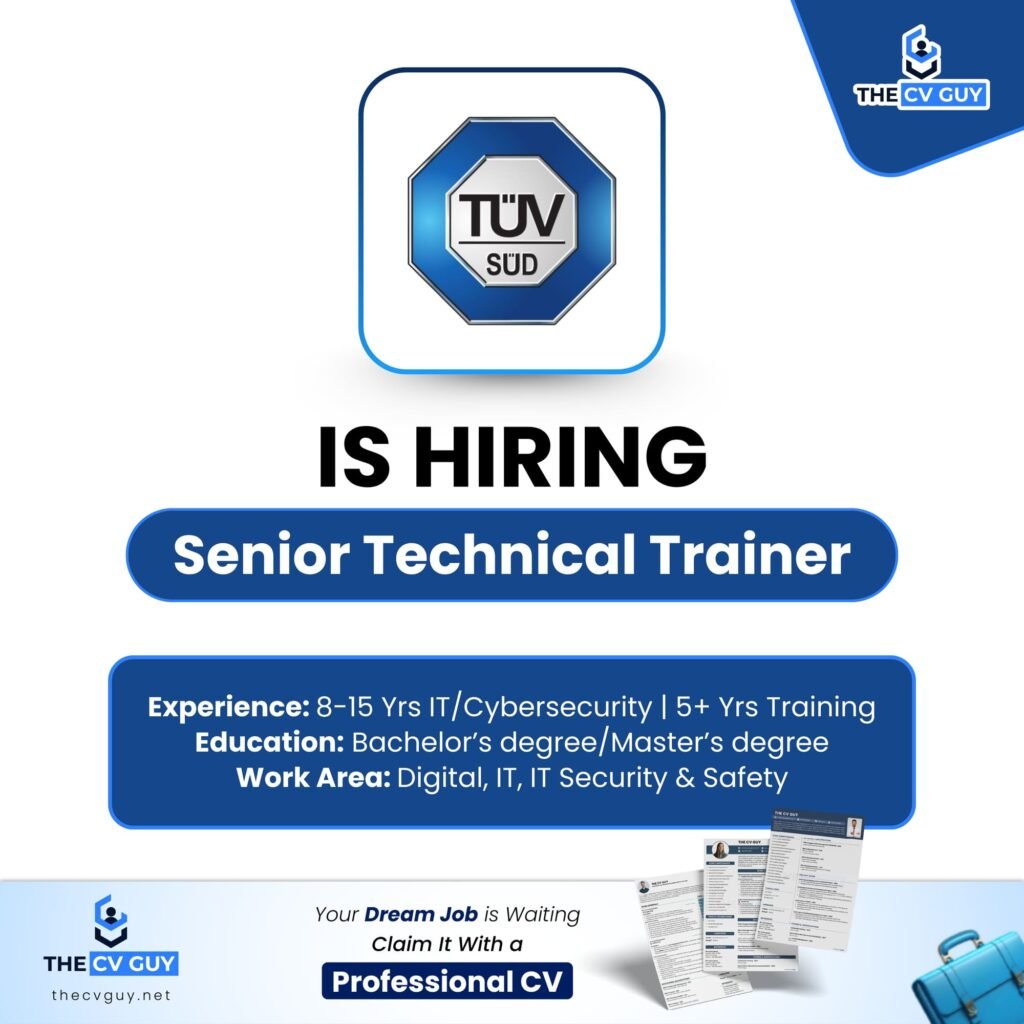 TÜV SÜD Bangladesh (Pvt.) Ltd. is hiring Senior Technical Trainer 1 The CV Guy is the No.1 Resume/CV Writer in Bangladesh, Asia & Middle East TÜV SÜD Bangladesh (Pvt.) Ltd. is hiring Senior Technical Trainer