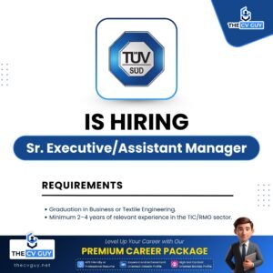 TÜV SÜD Bangladesh (Pvt.) Ltd. is hiring Senior Executive/Assistant Manager