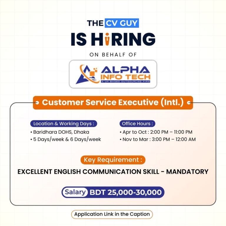 Alpha Info Tech is hiring Customer Service Executive (Intl.)