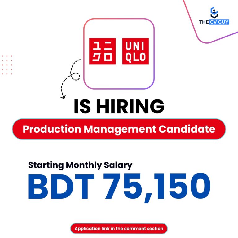 UNIQLO Bangladesh is hiring Production Management Candidate (UMC)