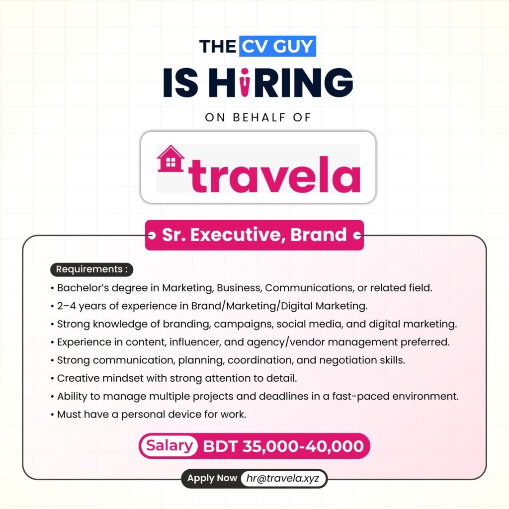 Travela is hiring Senior Executive - Brand