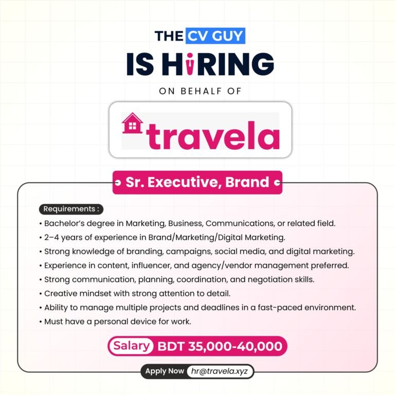Travela is hiring Senior Executive - Brand