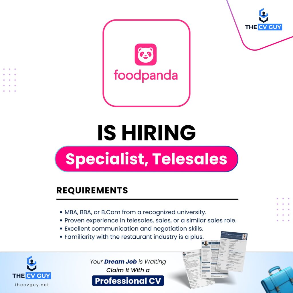 foodpanda Specialist, Telesales Job in Dhaka | Sales Job in Bangladesh