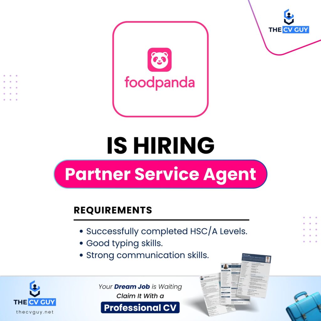 foodpanda Job Circular 2026 | Partner Service Agent 1 The CV Guy is the No.1 Resume/CV Writer in Bangladesh, Asia & Middle East foodpanda Job Circular 2026 | Partner Service Agent