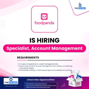 The City Bank PLC is Hiring Management Trainee 2025 | The CV Guy 3 The CV Guy is the No.1 Resume/CV Writer in Bangladesh, Asia & Middle East Foodpanda Bangladesh is Hiring Specialist, Account Management