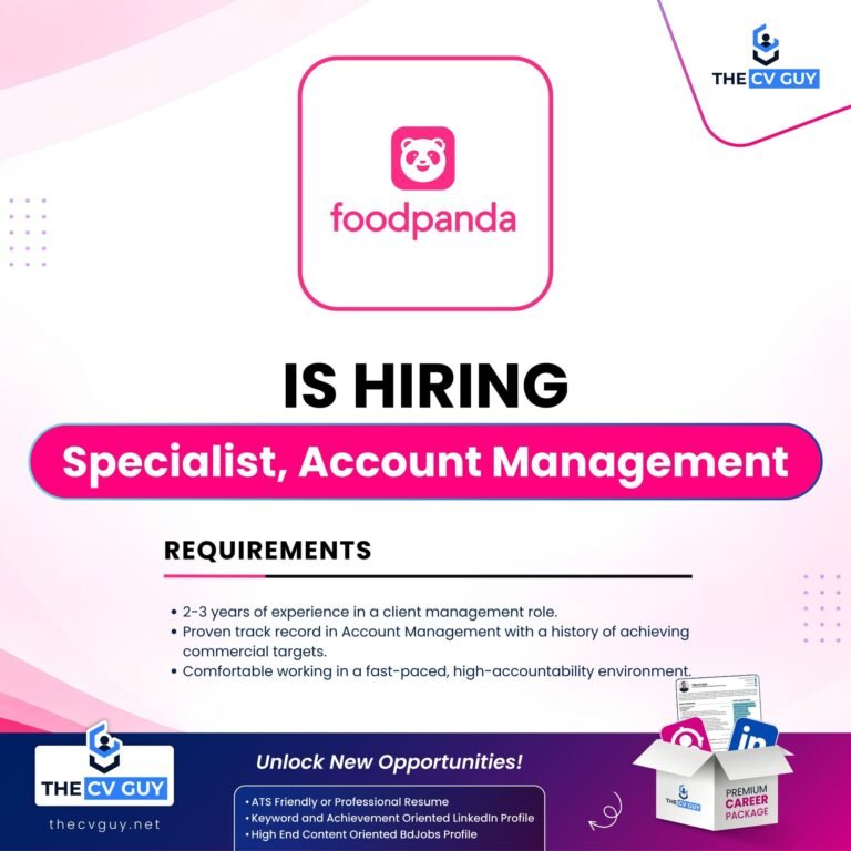 Foodpanda Bangladesh is Hiring Specialist, Account Management