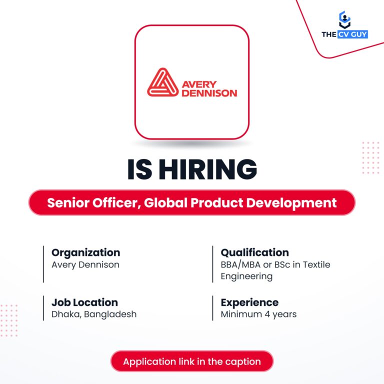 Avery Dennison is hiring Senior Officer, Global Product Development