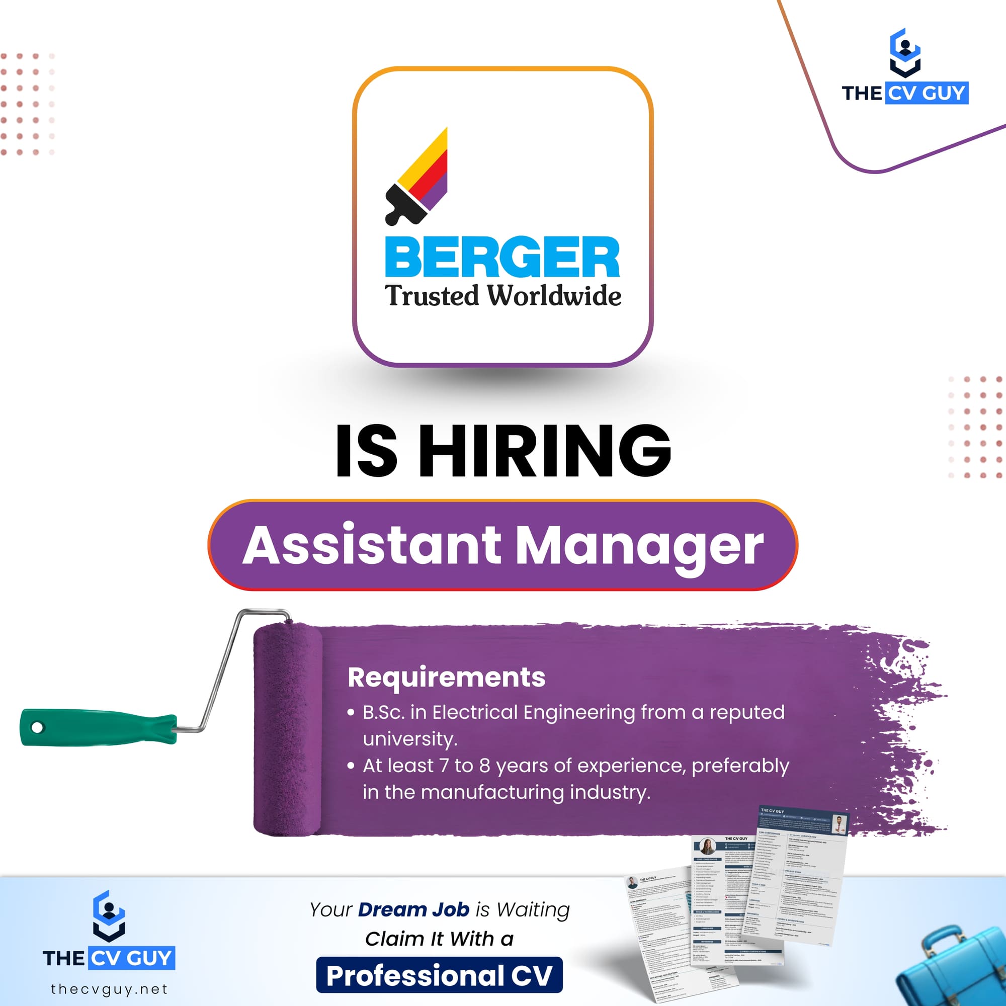 Berger Paints Bangladesh Job Circular 2026 | Assistant Manager, Production Maintenance