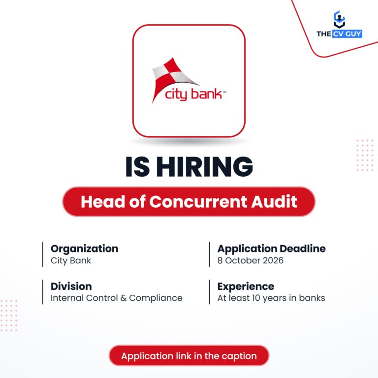 City Bank is hiring Head of Concurrent Audit