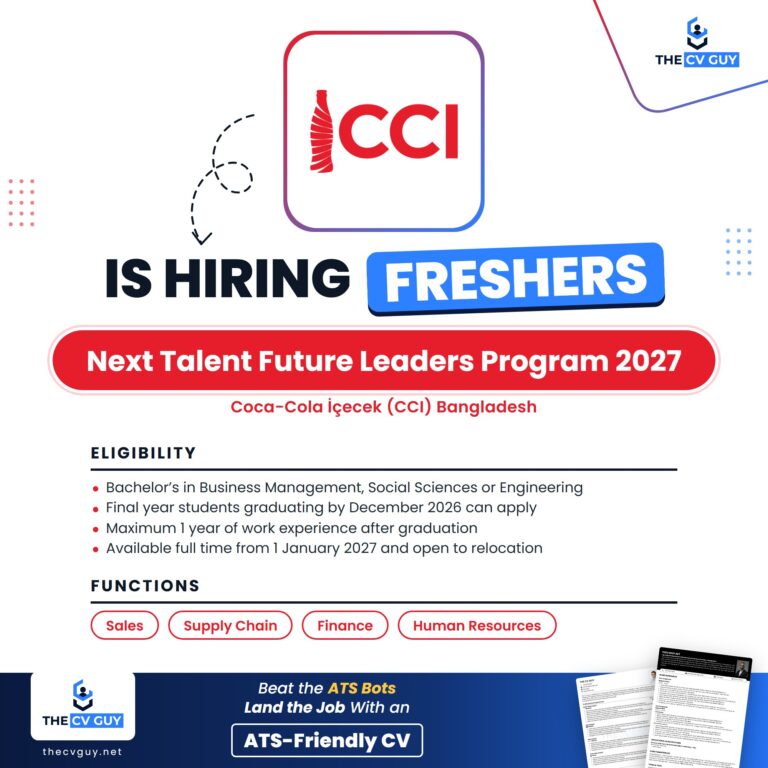 Coca-Cola İçecek (CCI) Bangladesh is hiring freshers: Next Talent Future Leaders Program 2027