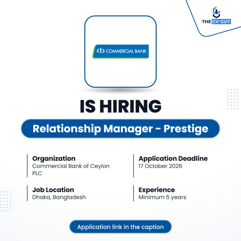 Commercial Bank of Ceylon PLC is hiring Relationship Manager - Prestige