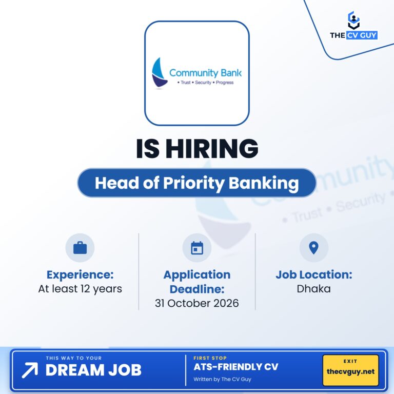 Community Bank Head of Priority Banking - The CV Guy