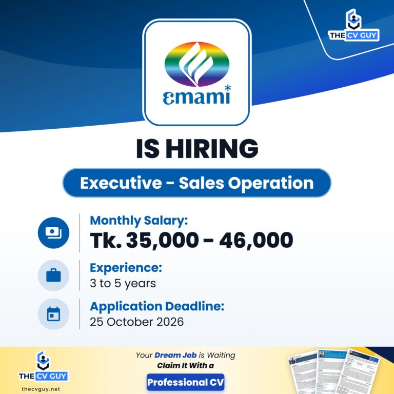 Emami Bangladesh Ltd Executive Sales Operation The CV Guy