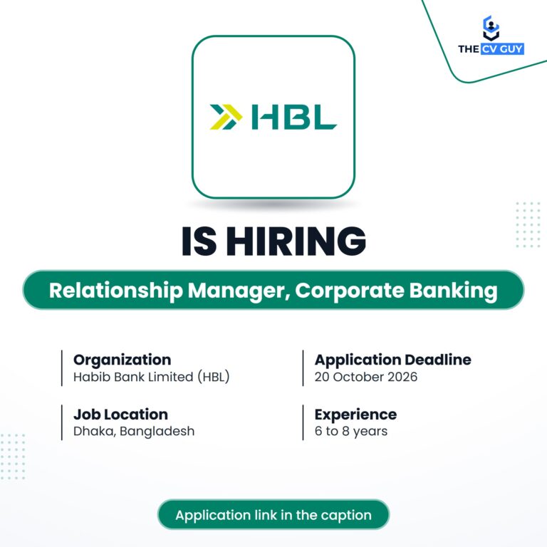 Habib Bank Limited (HBL) is hiring Relationship Manager, Corporate Banking