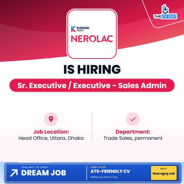Kansai Nerolac Paints (Bangladesh) Limited is hiring Sr. Executive / Executive - Sales Admin