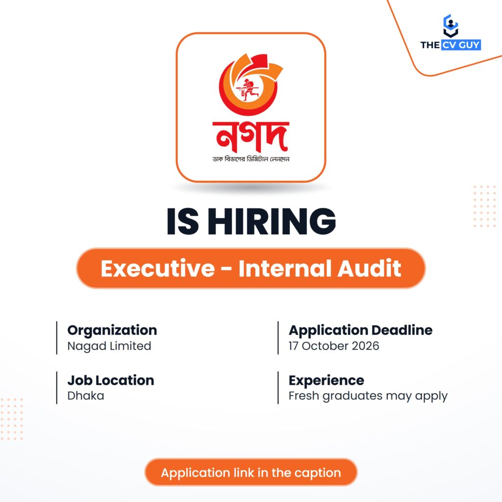 Nagad Limited is hiring Executive - Internal Audit