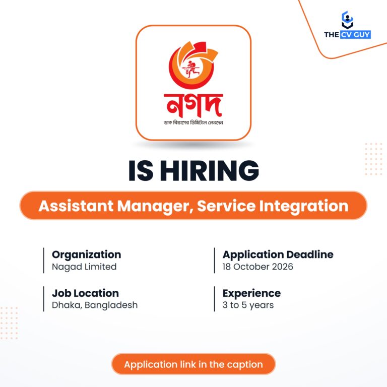 Nagad Limited is hiring Assistant Manager, Service Integration