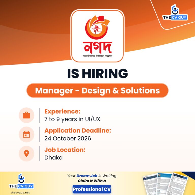 Nagad Manager Design Solutions is hiring - The CV Guy
