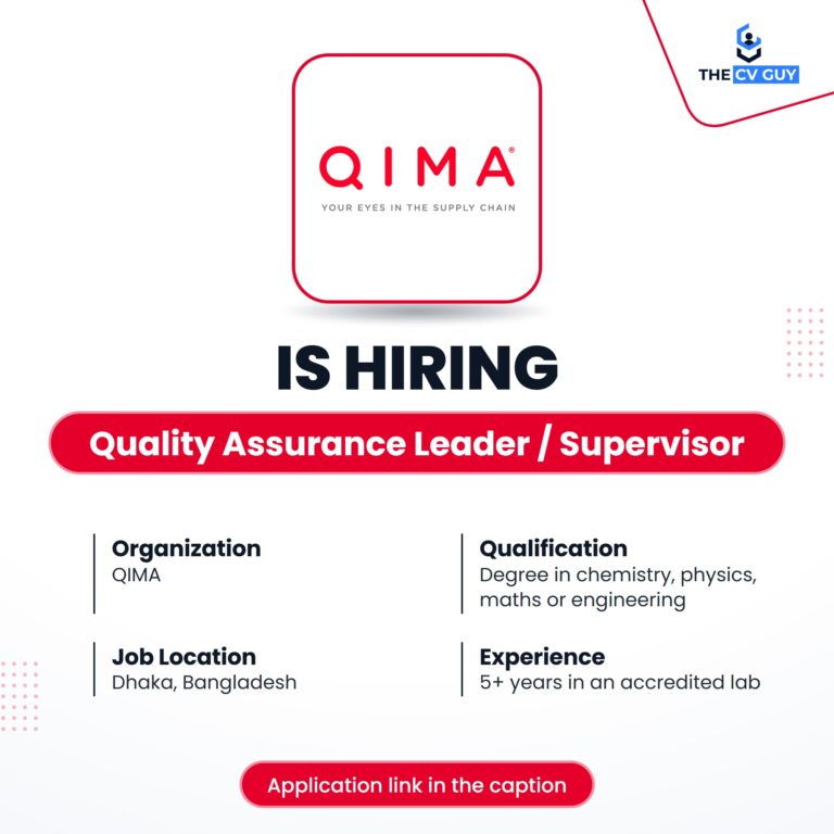 QIMA Quality Assurance Leader Supervisor job circular 2026