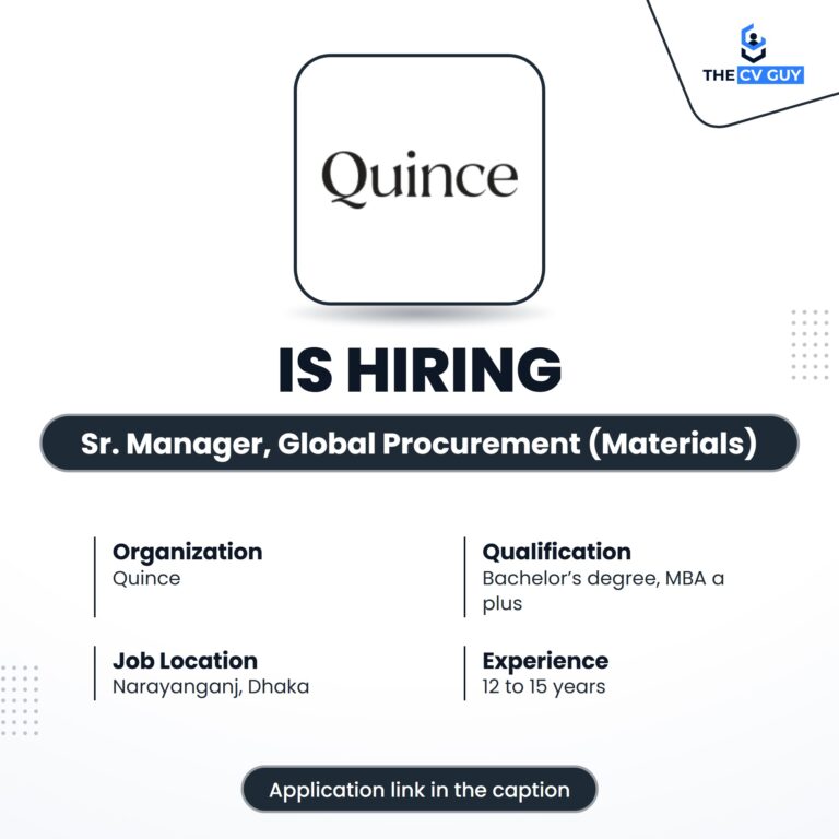 Quince is hiring Senior Manager, Global Procurement (Materials)