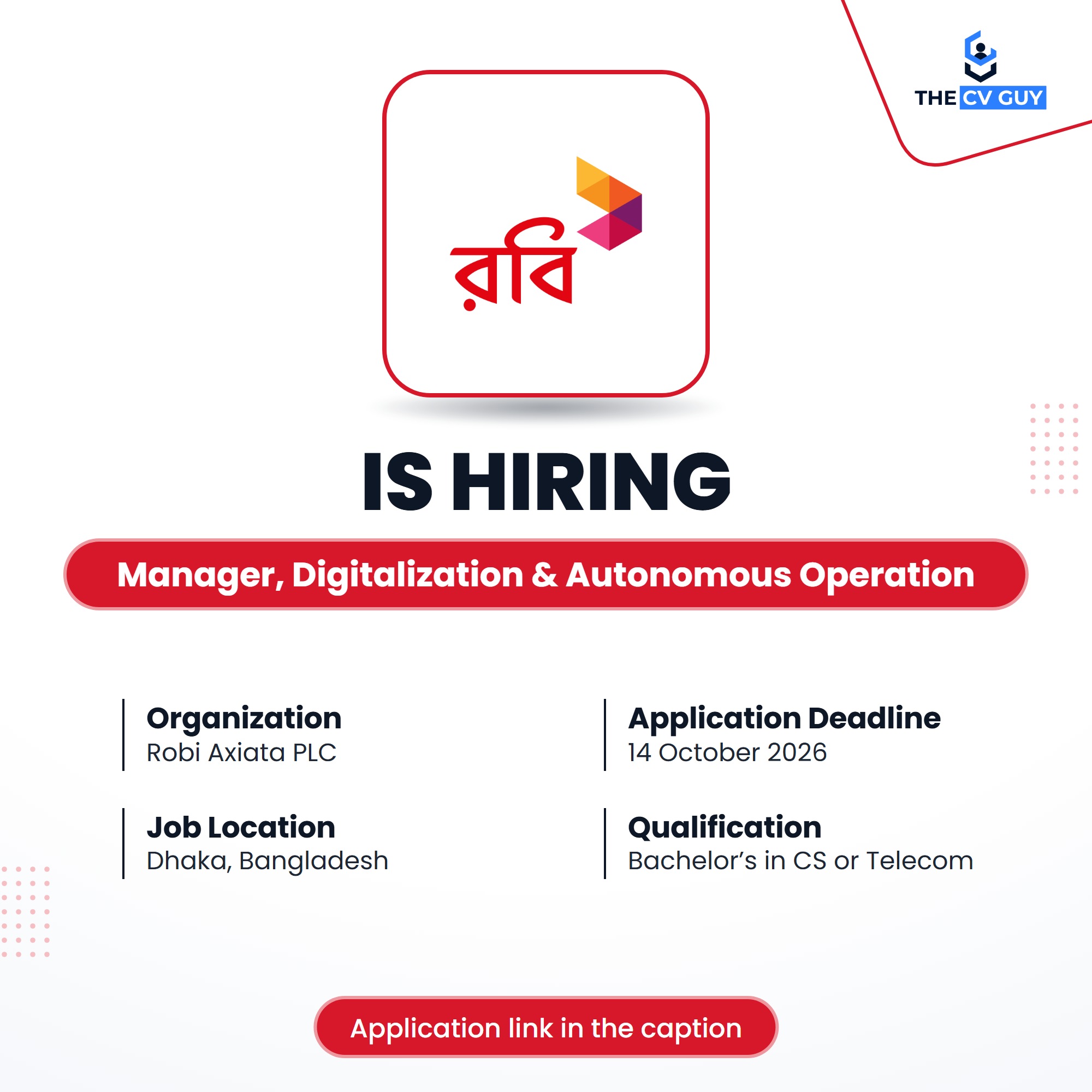 Plc Implementation Robi Job Circular 2026 | Manager / Senior Manager, Digitalization ...