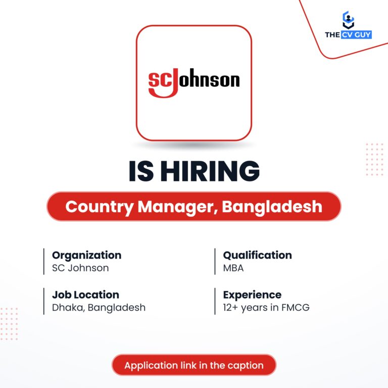 SC Johnson is hiring Country Manager, Bangladesh