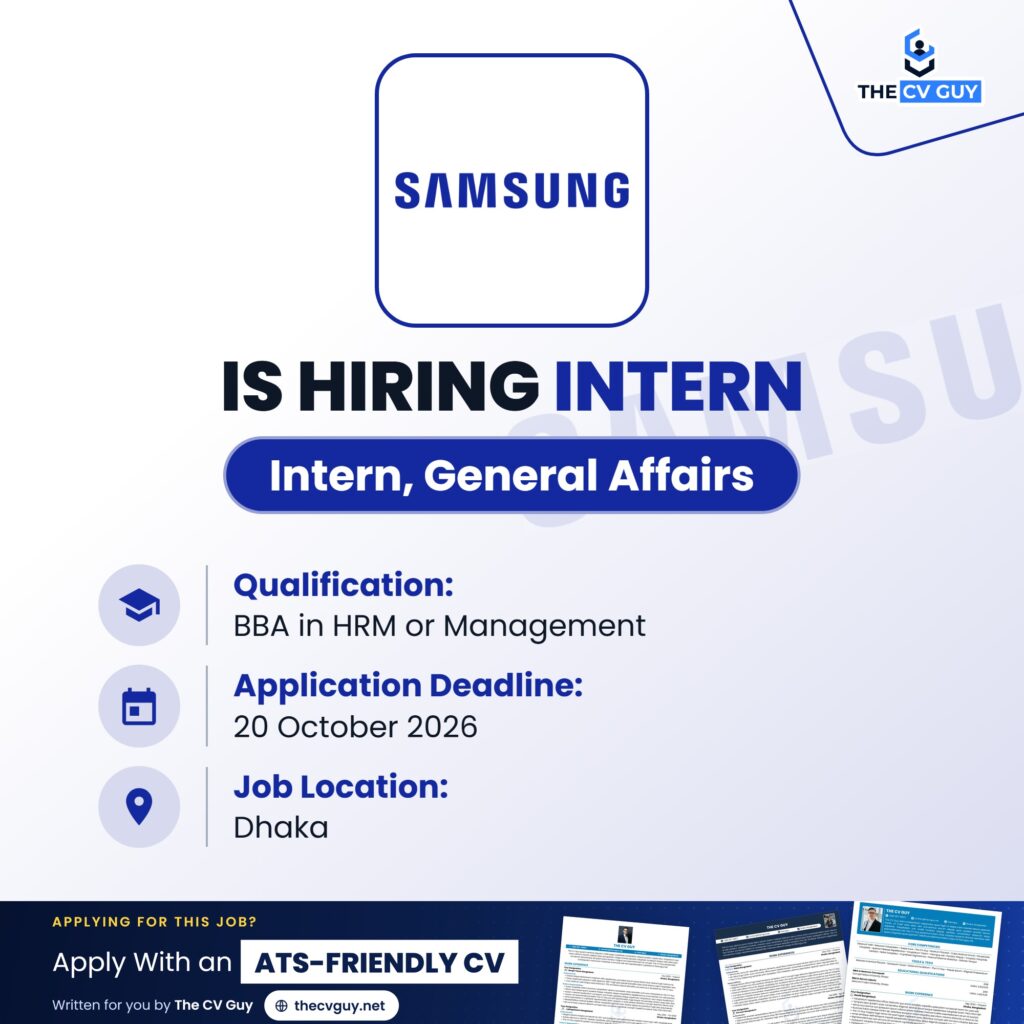 Samsung R D Institute Bangladesh Ltd Intern General Affairs The CV Guy