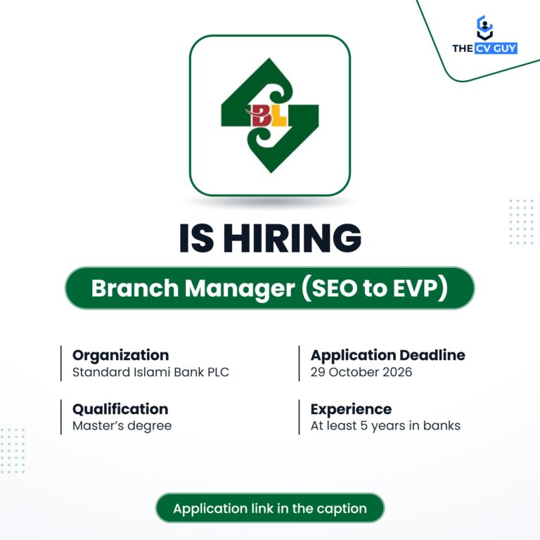 Standard Islami Bank PLC Branch Manager SEO to EVP job circular 2026