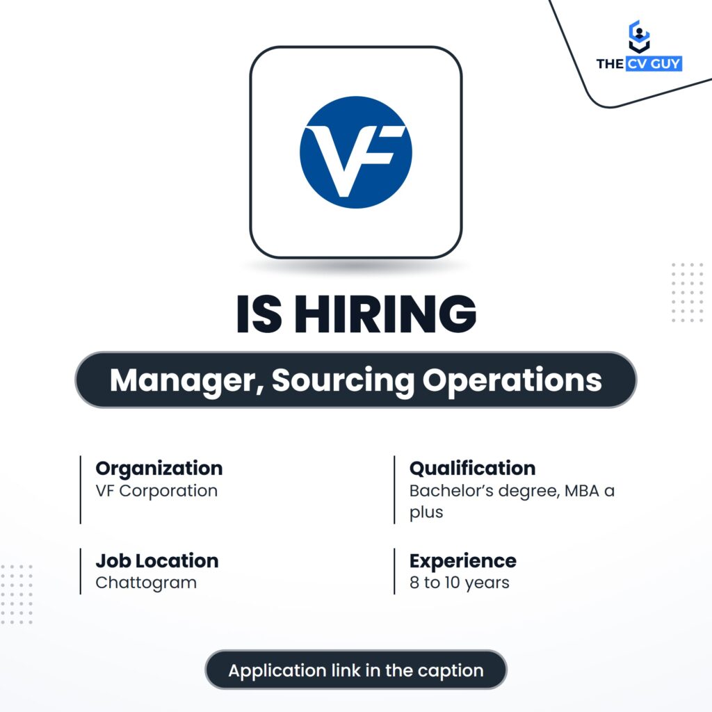 VF Corporation is hiring Manager, Sourcing Operations, App/Eq./Pack