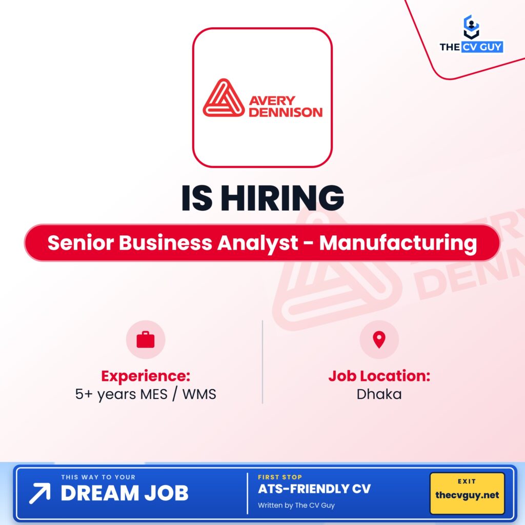 avery dennison senior business analyst manufacturing