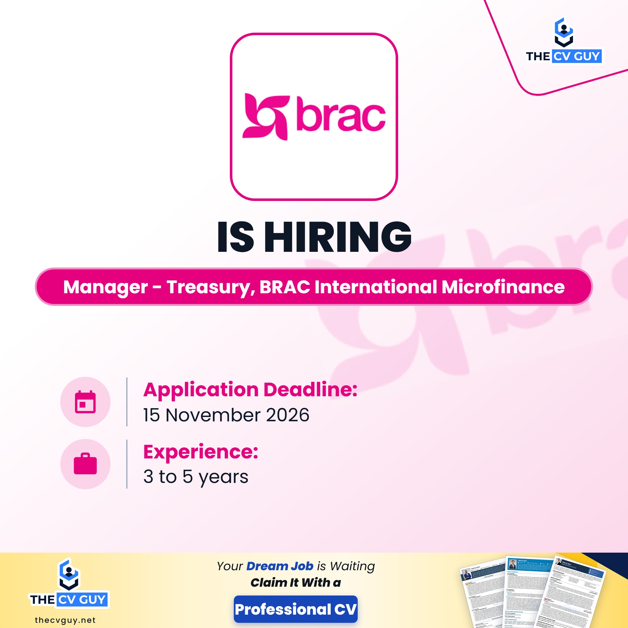 brac international manager treasury microfinance