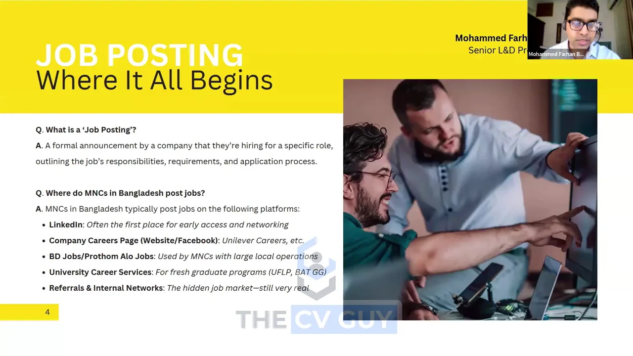 A slide from the Inside MNC Hiring: How to Get In workshop