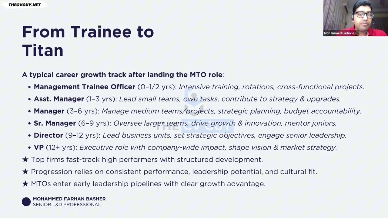 A slide from the MTO Job Success Roadmap workshop