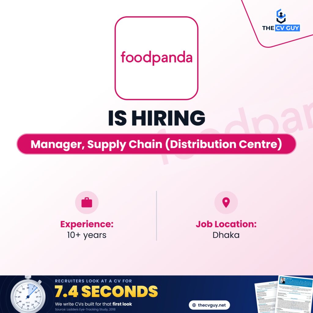 foodpanda manager supply chain distribution centre