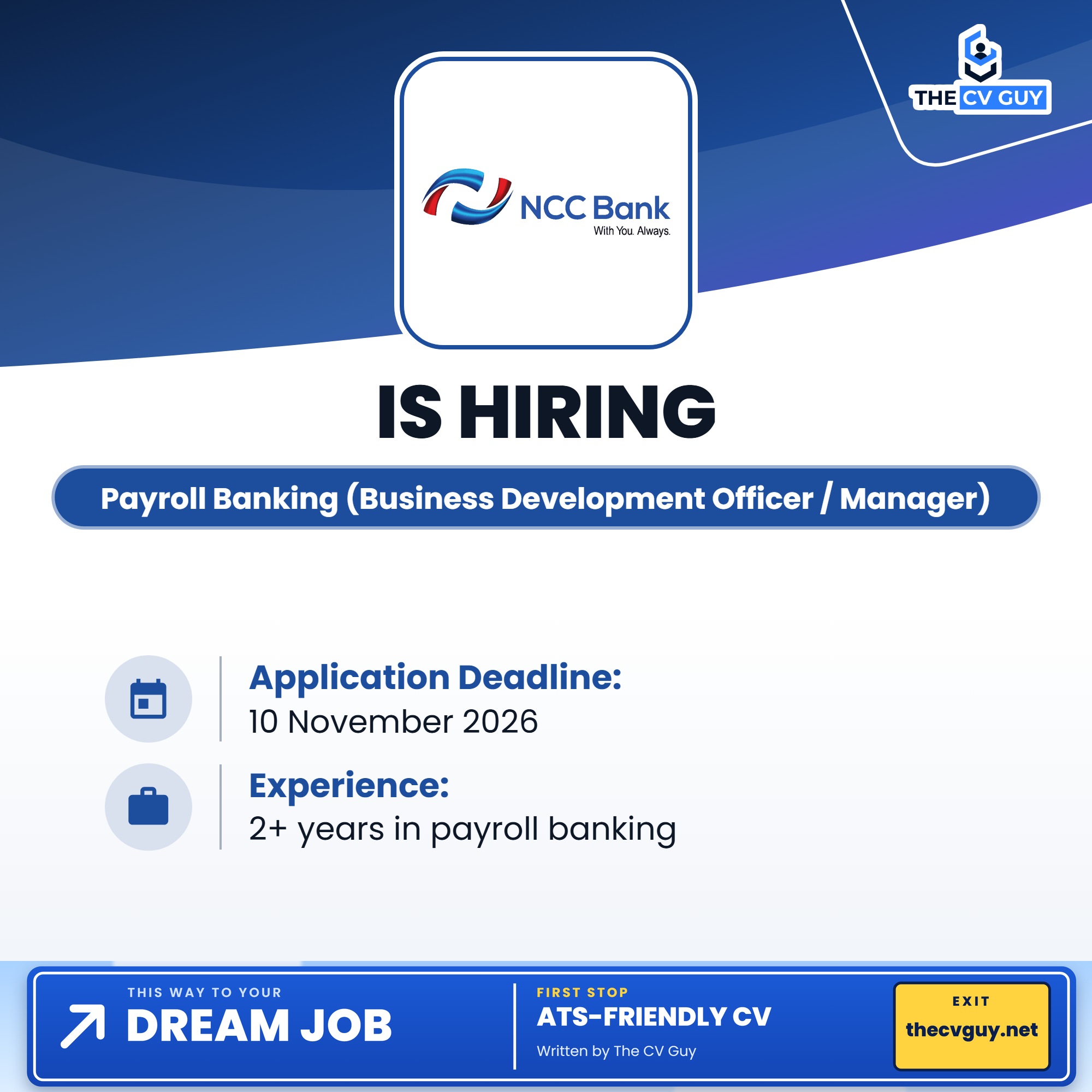 ncc bank payroll banking business development