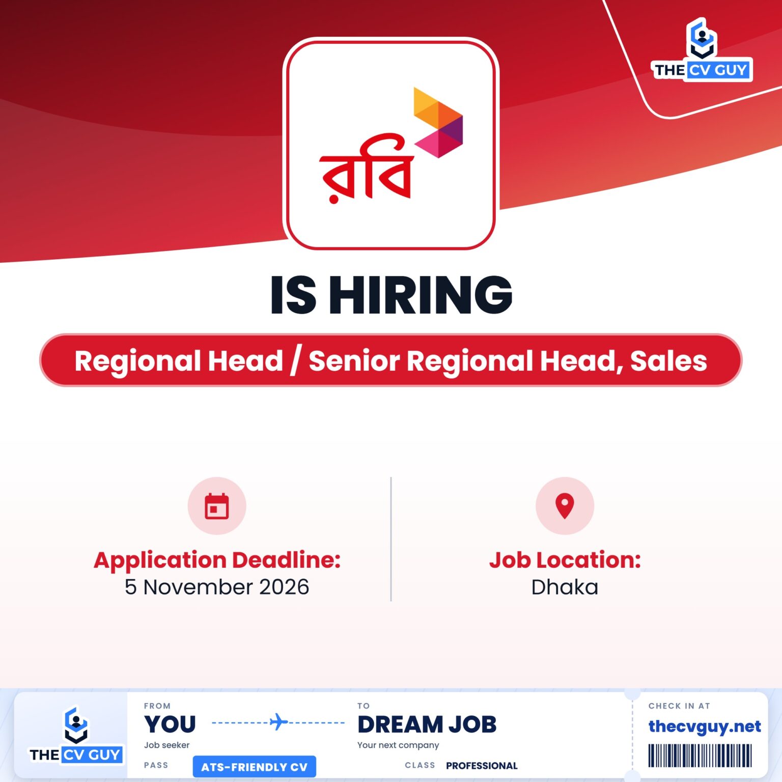 Cv Building Workshops Robi Axiata Job Circular 2026 | Regional Head / Senior Regional Head ...