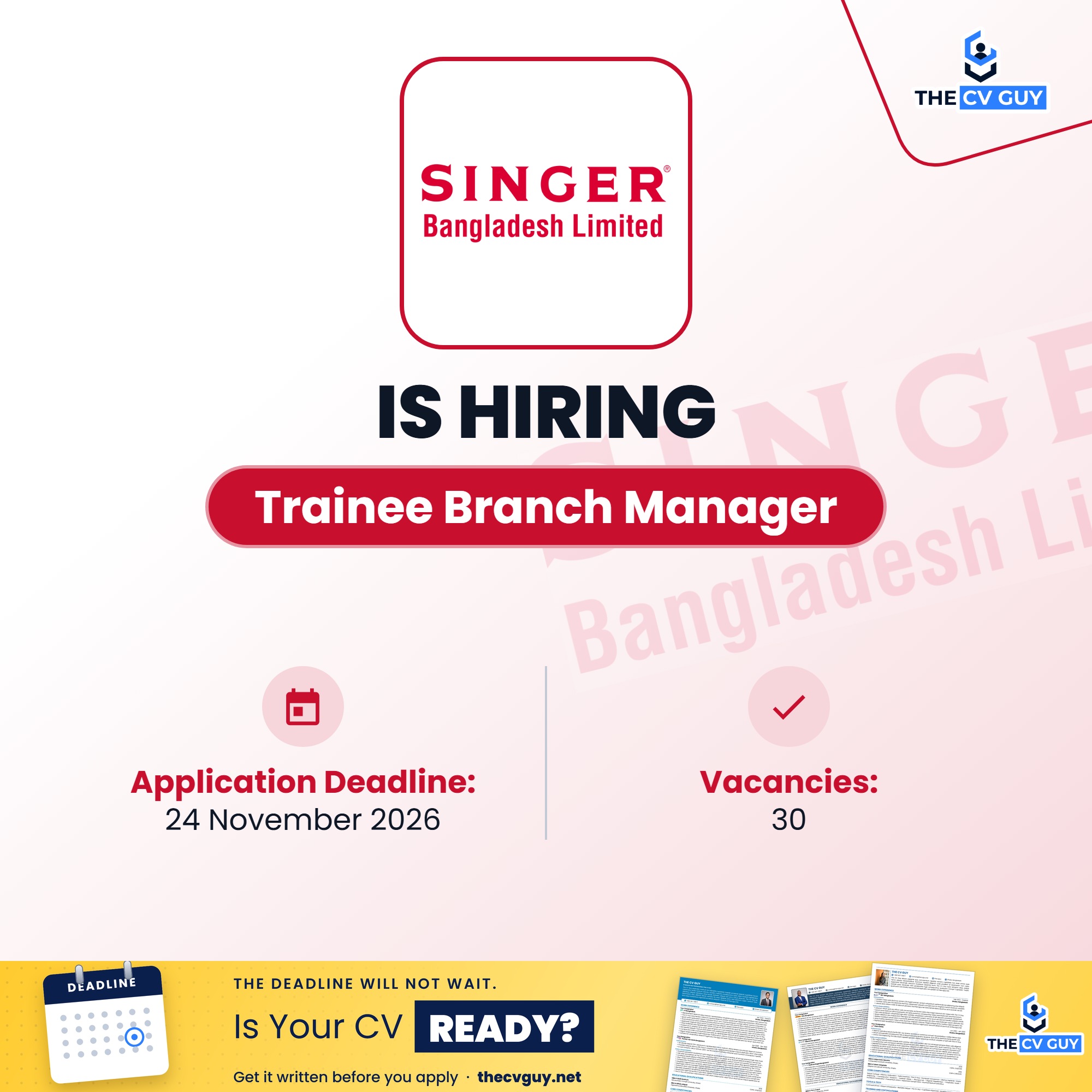 singer trainee branch manager